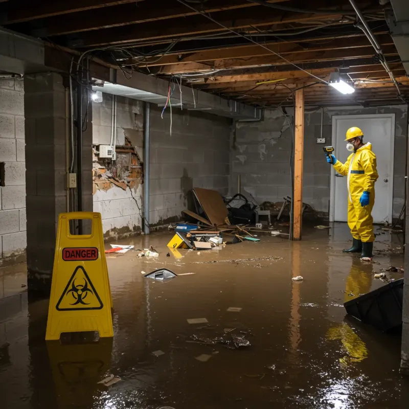 Flooded Basement Electrical Hazard in Selah, WA Property